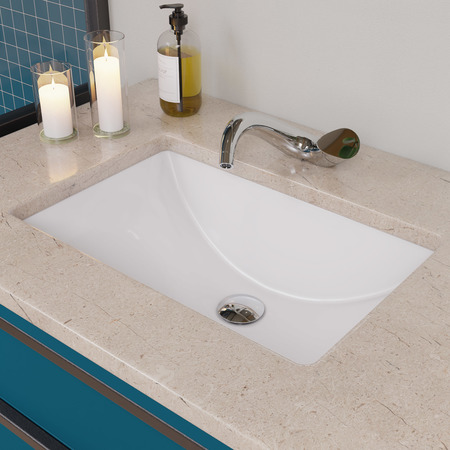 EAGO EAGO BC227 White Ceramic 22"x15" Undermount Rectangular Bathroom Sink BC227